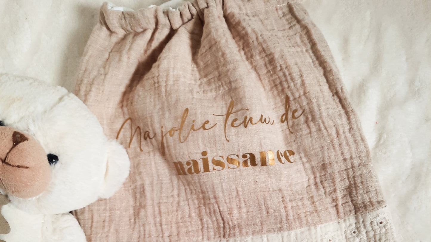 Sac Pochon "Ma jolie tenue de naissance"